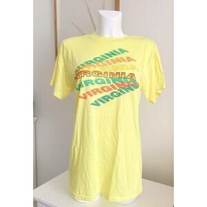Vintage 80’s Single Stitch Virginia Tourist Yellow Size Large